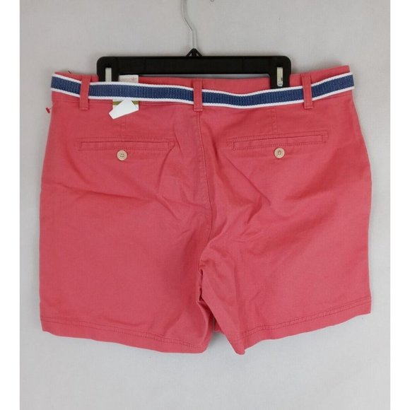 NWT Dockers Truly Slimming Soft Short Women's Salmon Pink Shorts With Belt 14 - Picture 2 of 9